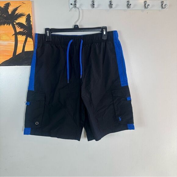 Ralph Lauren Black and Blue Athletic Shorts - Picture 1 of 12